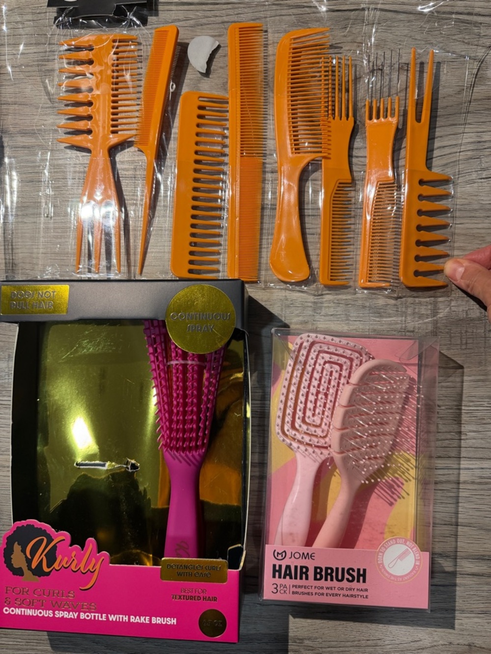 Hair brushes and combs bundle